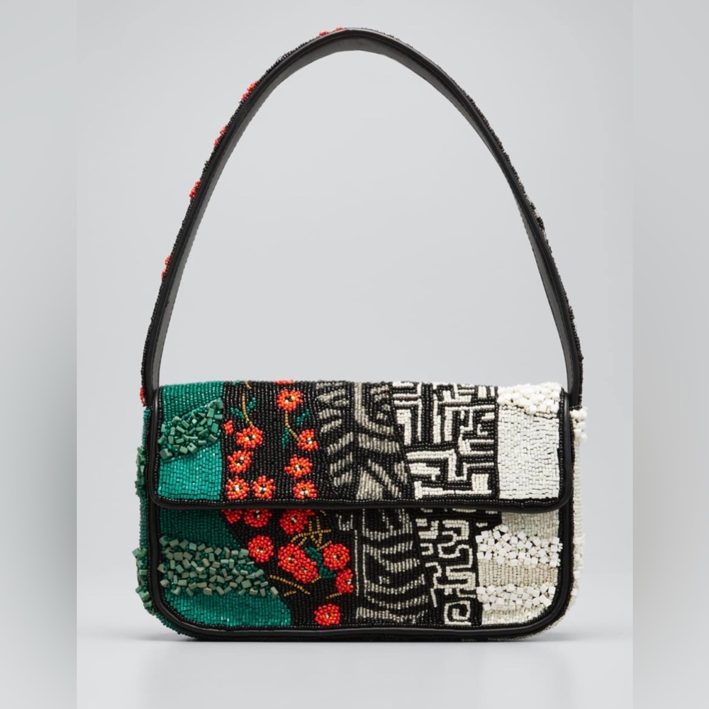 Staud patchwork beaded Tommy bag